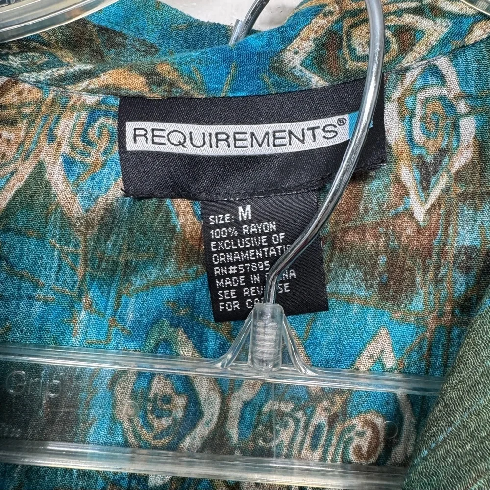 Vintage Requirements Teal & Brown Geometric Skirt Set
